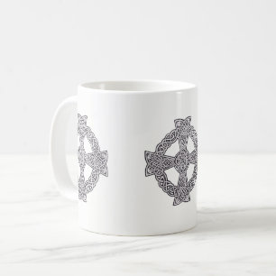 BLACK & WHITE CELTIC CROSS MUG