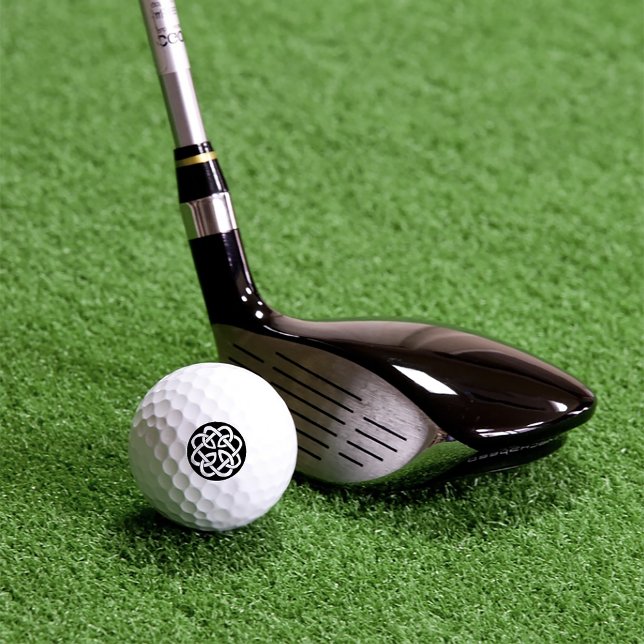 Black White Celtic Knotwork Circle Symbol Golf Balls (Creator Uploaded)
