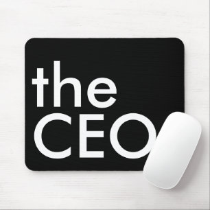 Black White CEO Bold Executive Typography Mouse Pad