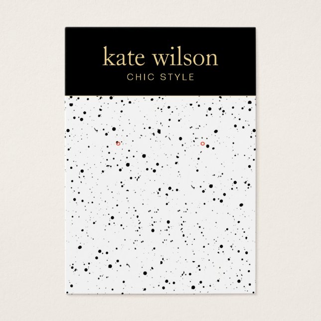 Black White Ceramic Earring Display Card (Front)