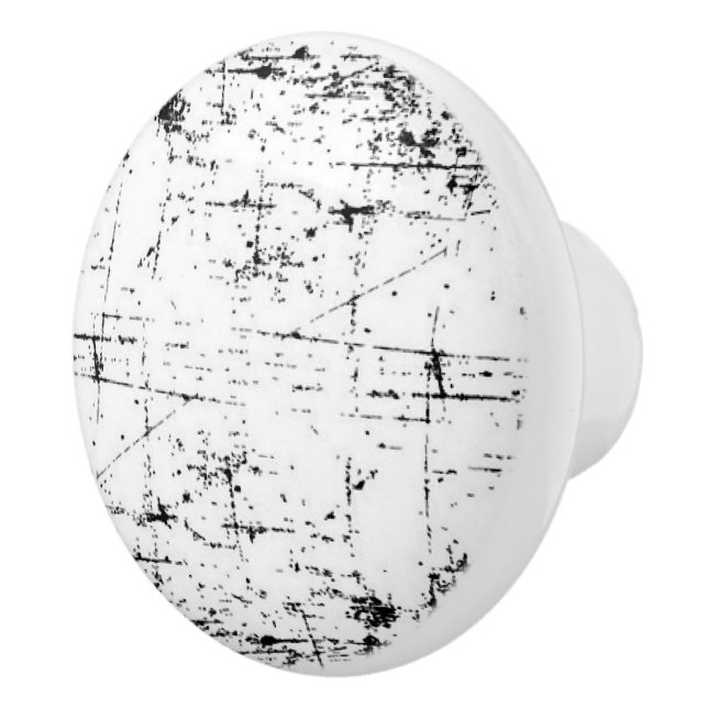 Black & White Ceramic Pull Knob (Right)