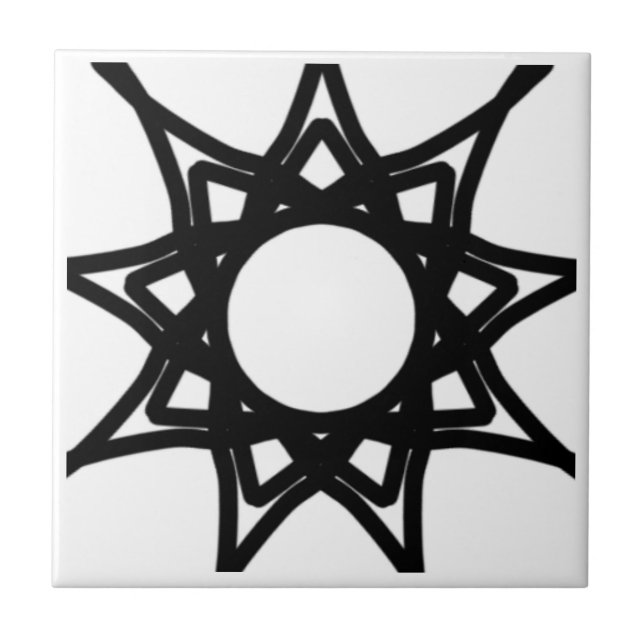 Black & White Ceramic Tile (Front)