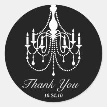 Black White Chandelier Thank You