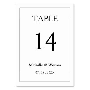 Black & White Changeable-Number Table Number
