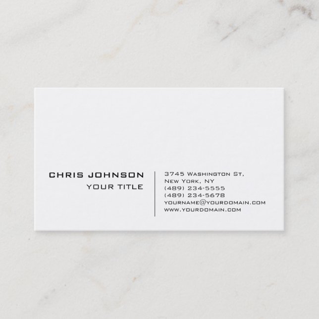 Black White Charming Professional Business Card (Front)