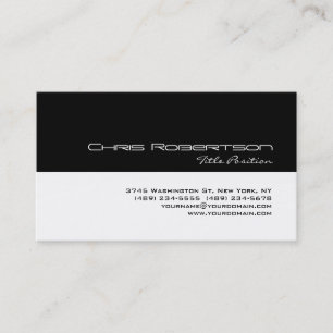 Black White Charming Script Business Card