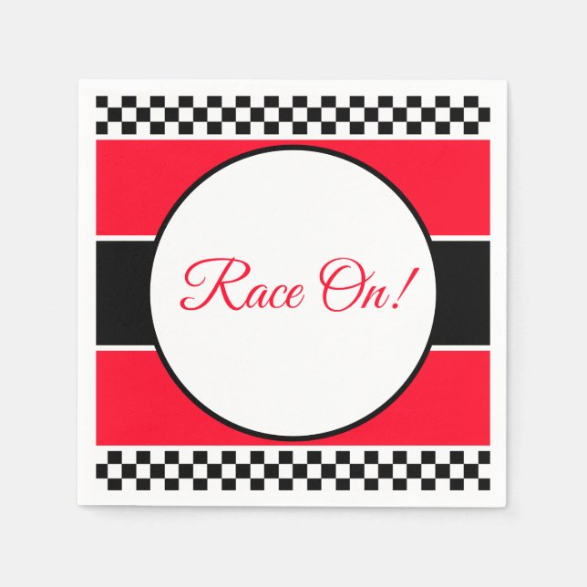 Black White Check With Red Napkin (Front)