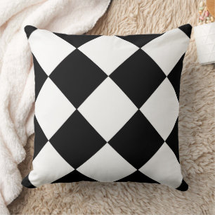 Black & White Checkboard Pattern Simple Art Cushion