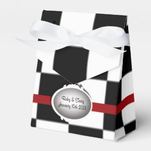 Black & White Checked Favour box
