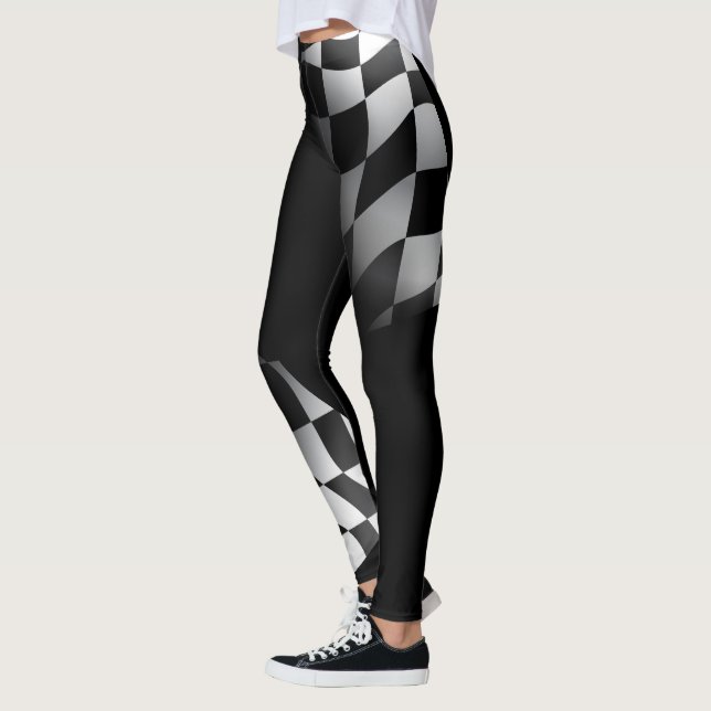 Black / white checked leggings (Left)