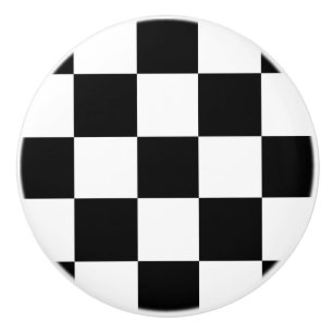 Black & White Checkerboard Ceramic Pull