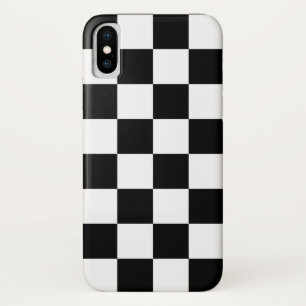 Black & White Checkered Pattern iPhone X Case