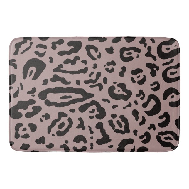 Black & White Cheetah Leopard Animal Print   Bath Mat (Front)