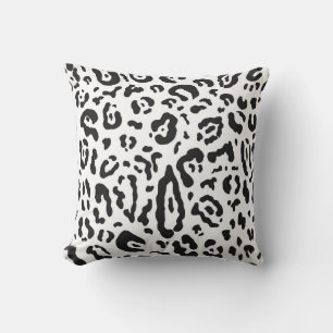 Black & White Cheetah Leopard Animal Print Cushion