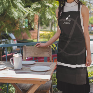 black/white chef apron with her name