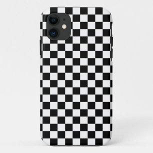 Black & White Chequerboard Background iPhone 11 Case