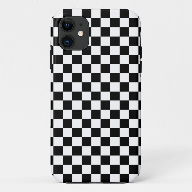 Black & White Chequerboard Background Case-Mate iPhone Case (Back)