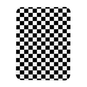 Black & White Chequerboard Background Magnet