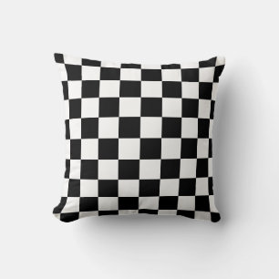Black & White Chequerboard Design Throw Pillow
