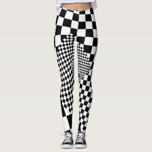 Black & White Chequerboard   Leggings