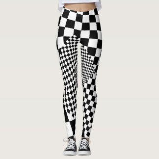 Black & White Chequerboard   Leggings