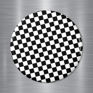 Black & White Chequerboard Magnet
