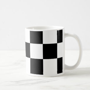 Black, White Chequerboard Mugs