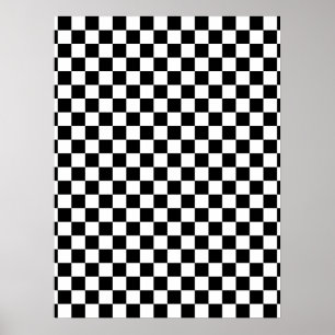 Black & White Chequerboard Poster