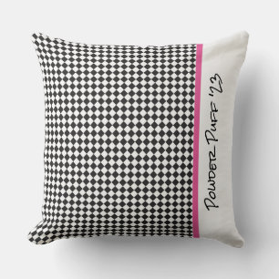 black white chequerboard sports team spirit colour cushion
