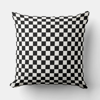 Black & White Chequerboard Throw Pillow