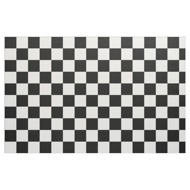 Black White Chequered Block Pattern Fabric (Fat Quarter)