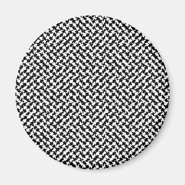 Black White Chequered Board Magnet (Front)