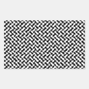 Black White Chequered Board Rectangular Sticker