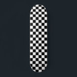 Black White Chequered Check Pattern Skateboard<br><div class="desc">Black and White Check Chequered Geometric Squares Pattern Design</div>
