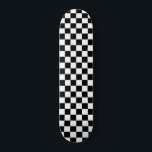 Black White Chequered Check Pattern Skateboard<br><div class="desc">Black and White Check Chequered Geometric Squares Pattern Design</div>