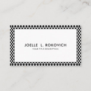 Black & White Chequered Frame Generic Business Car Card