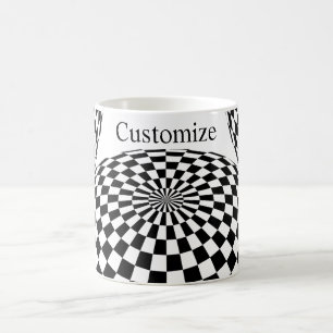 Black/White Chequered Globe Thunder_Cove Coffee Mug