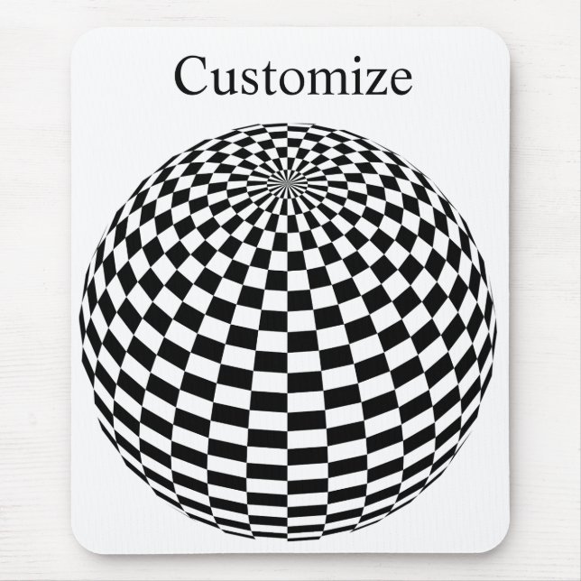 Black/White Chequered Globe Thunder_Cove Mouse Pad (Front)