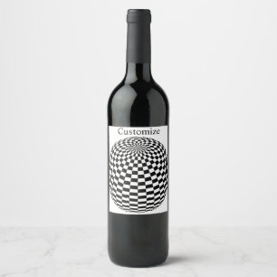 Black/White Chequered Globe Thunder_Cove Wine Label