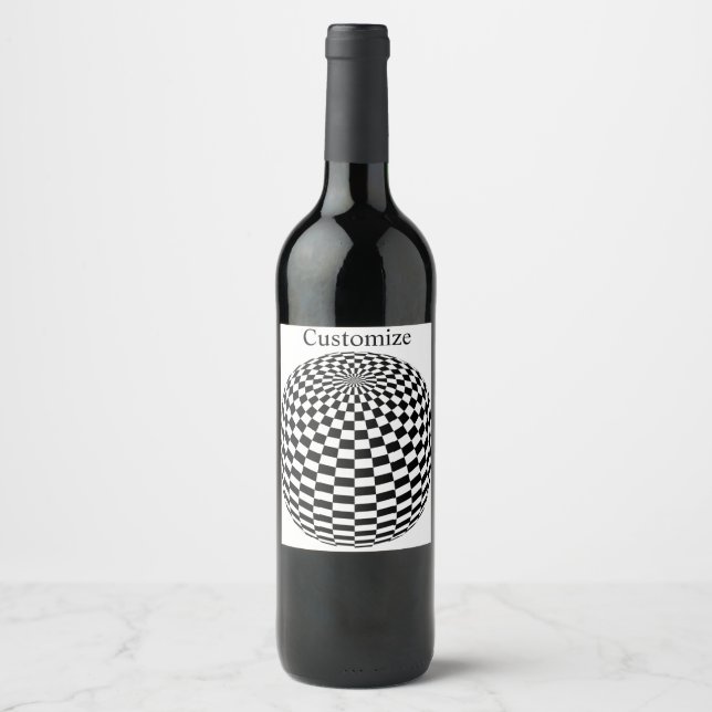 Black/White Chequered Globe Thunder_Cove Wine Label (Front)