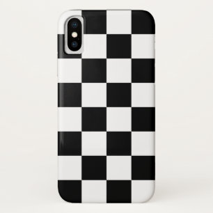 Black & White Chequered Pattern (WB) iPhone X Case