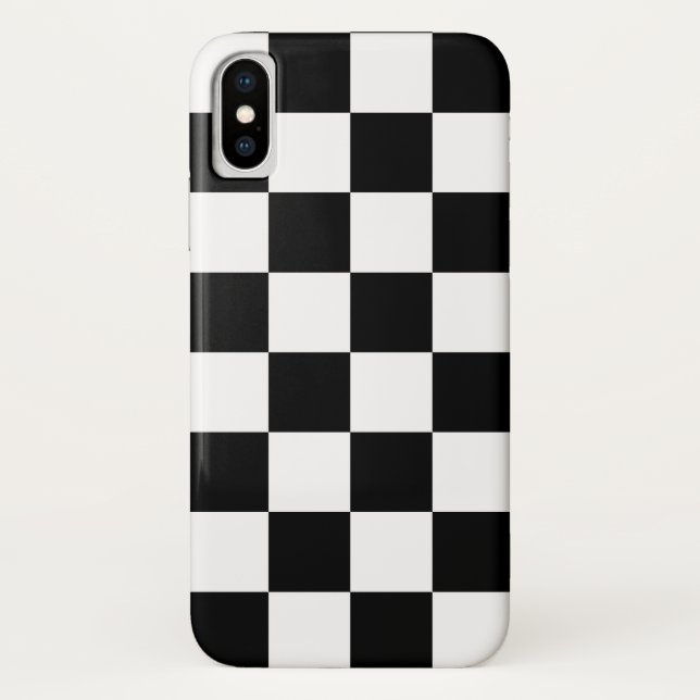 Black & White Chequered Pattern (WB) Case-Mate iPhone Case (Back)