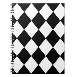 Black & White Chequered Spiral Notebook