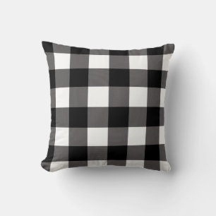 Black & White Chequered Squares Buffalo Plaid Cushion