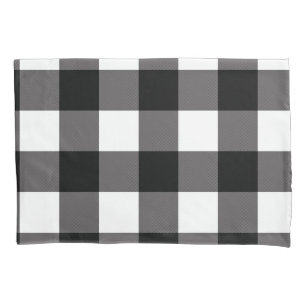 Black & White Chequered Squares Buffalo Plaid Pillowcase