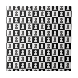 Black & White Chess Allover Chess Board Pattern  Ceramic Tile