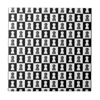 Black & White Chess Allover Chess Board Pattern Ceramic Tile
