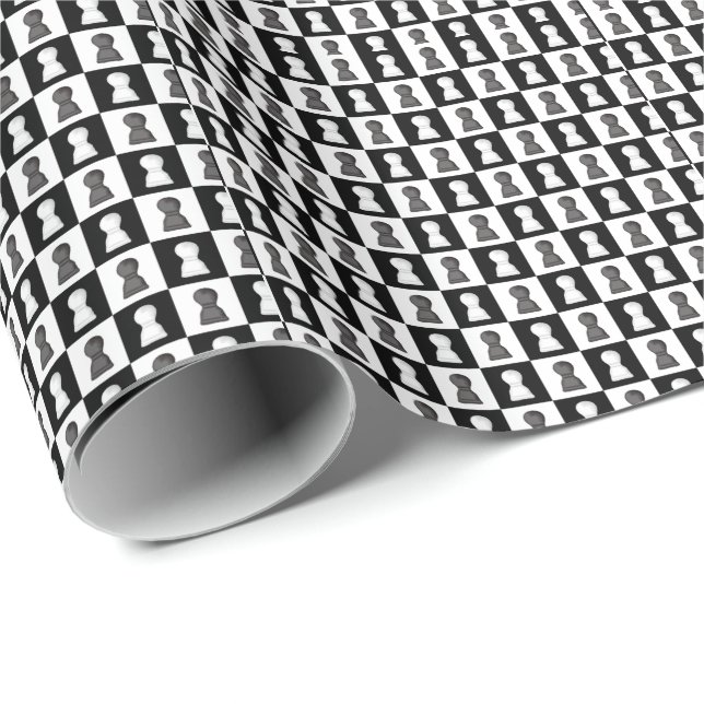 Black & White Chess Allover Chess Board  Wrapping Paper (Roll Corner)