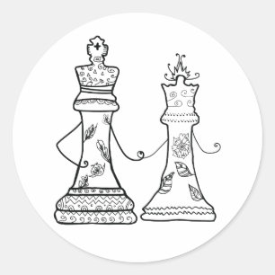 Black & white Chess Art Sticker