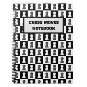 Black & White Chess Board Chess Moves Journal
